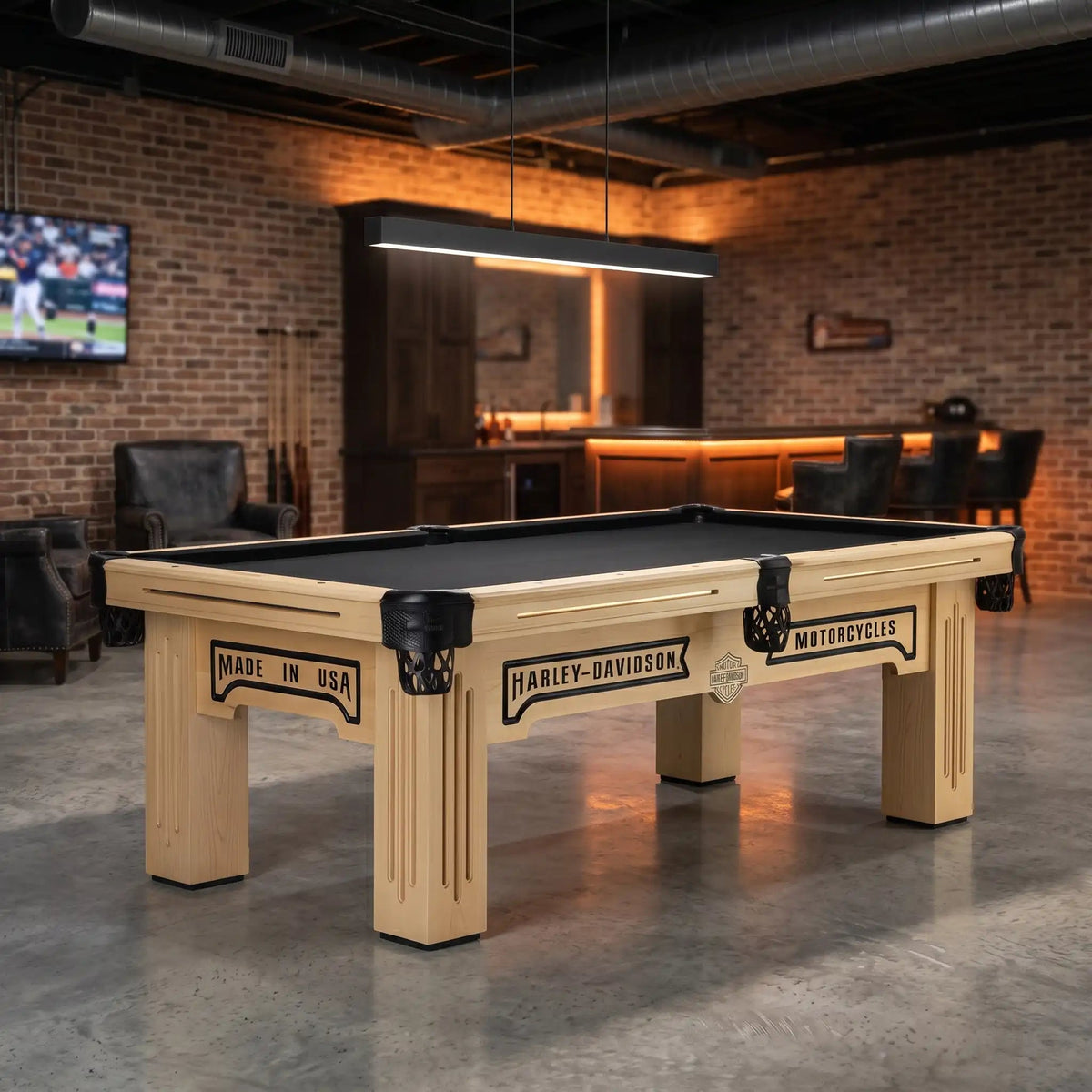 Olhausen Harley Davidson Maple Pool Table