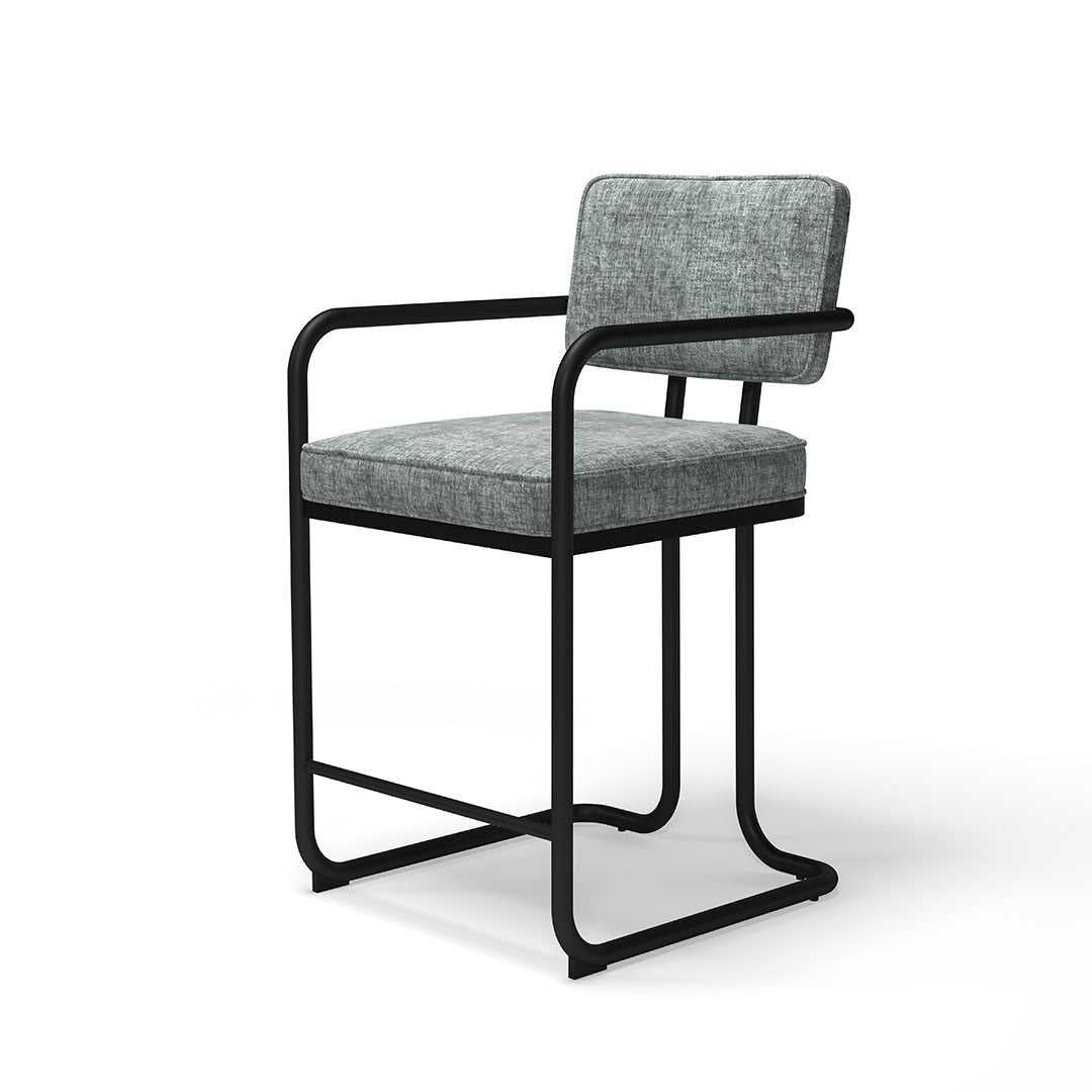 RAM Game Room Prohibition Barstool - Vintage Grey / Matte Black Finish