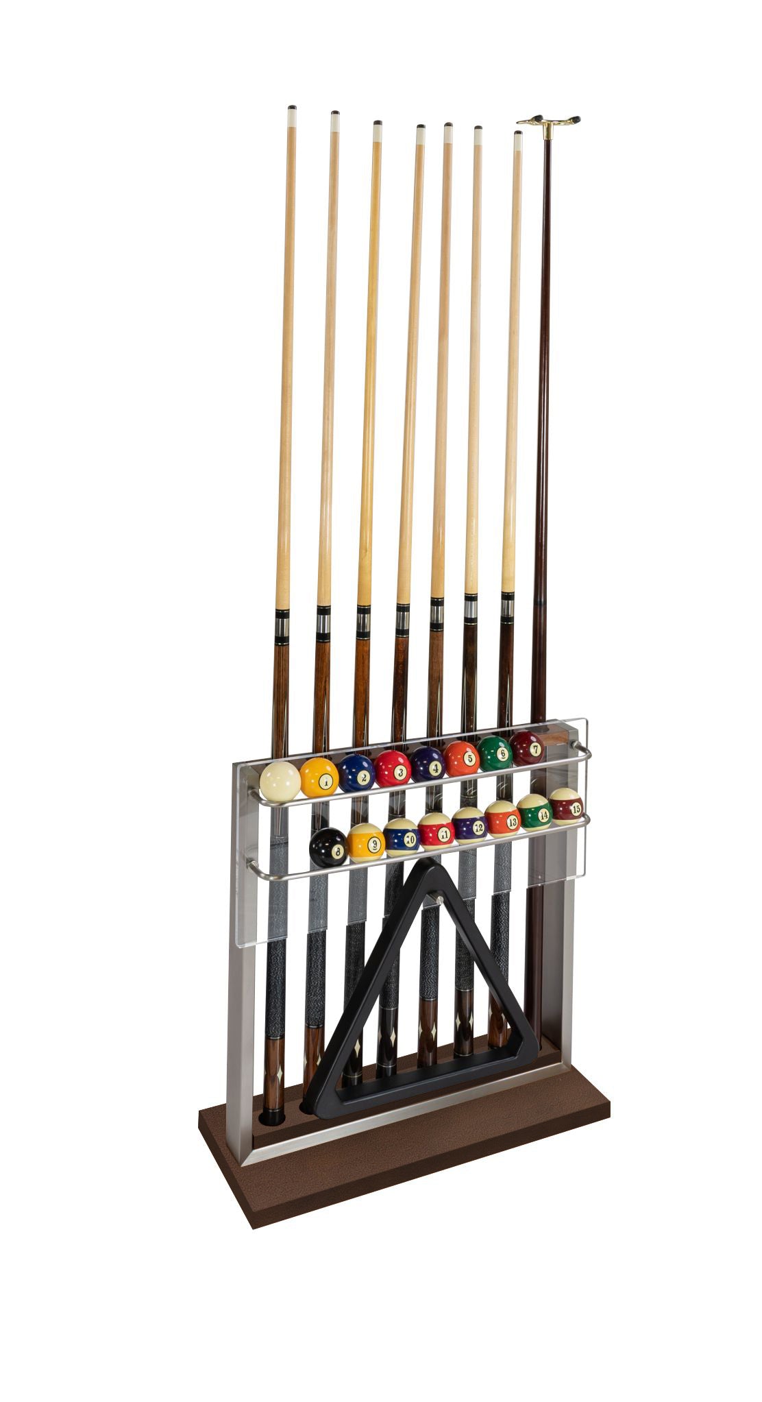 Legacy Aria Floor Cue Rack - Nutmeg Finish