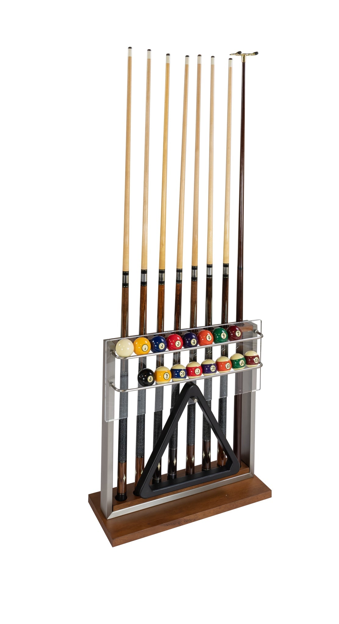 Legacy Aria Floor Cue Rack - Walnut Finish