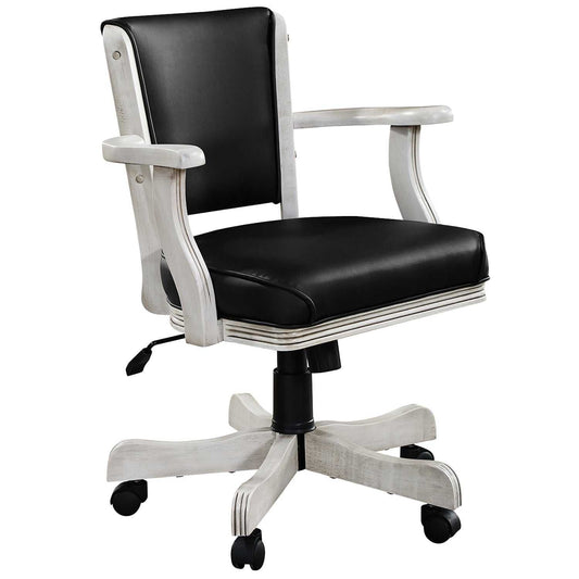 RAM Game Room Swivel Game Chair - Antique White Finish