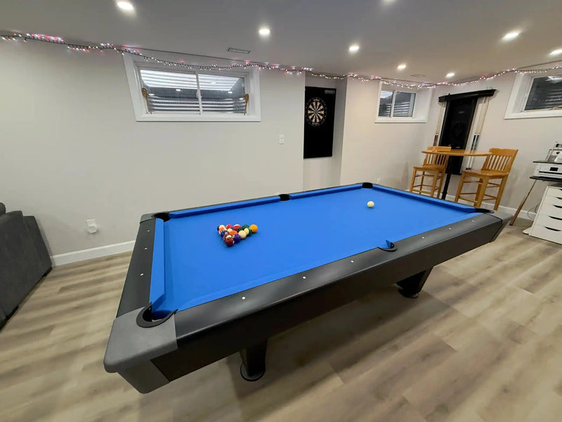 Brunswick 8 ft Black Wolf Pro pool table installed in Toronto