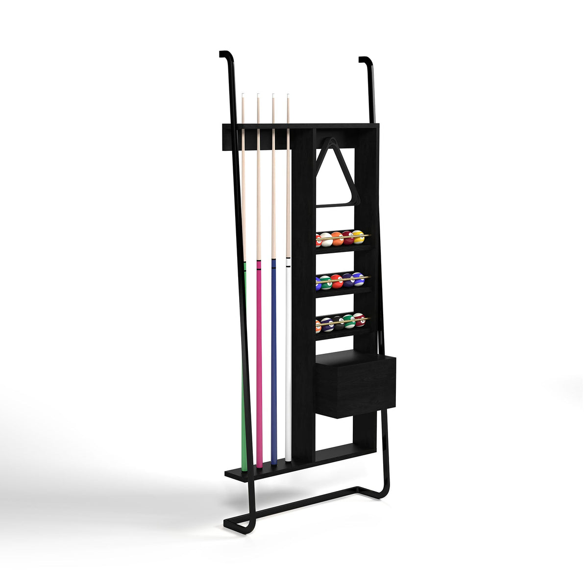 RAM Game Room Prohibition Billiards Accessories Rack - Matte Black Finish