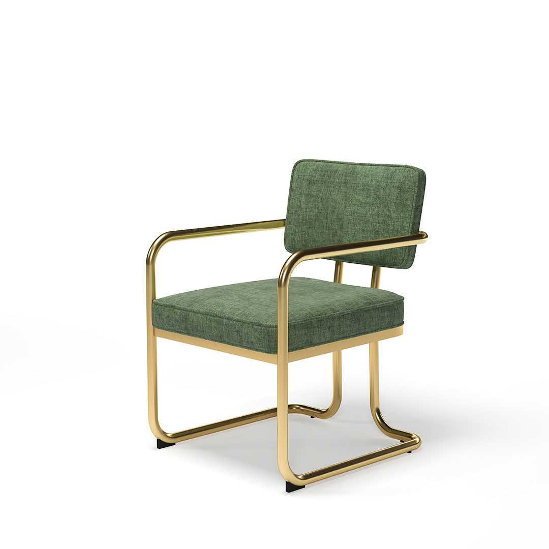 RAM Game Room Prohibition Game & Dining Chair - Vintage Green / Brass Finish