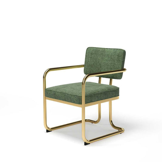 RAM Game Room Prohibition Game & Dining Chair - Vintage Green / Brass Finish