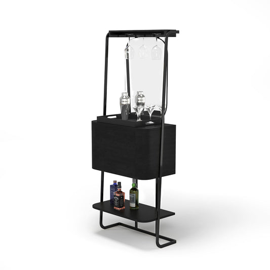 RAM Game Room Prohibition Mini Cocktail Bar - Matte Black Finish