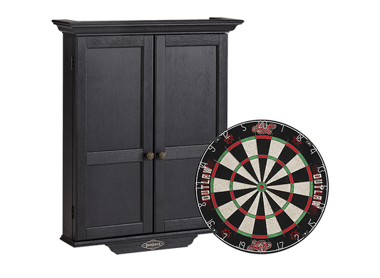 Brunswick Dartboard Cabinet - Black Wire Brush Finish