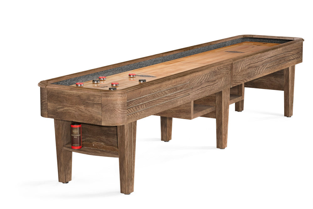 Brunswick Andover II Shuffleboard Table - Rustic Dark Brown Finish