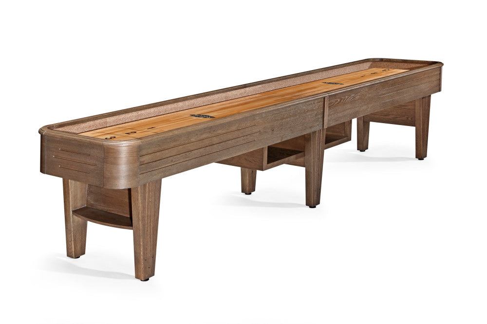 Brunswick Andover II Shuffleboard Table - Rustic Dark Brown Finish
