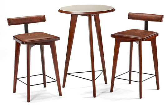 Brunswick Sao Bento Pub Table with 2 Stools - Chestnut Finish