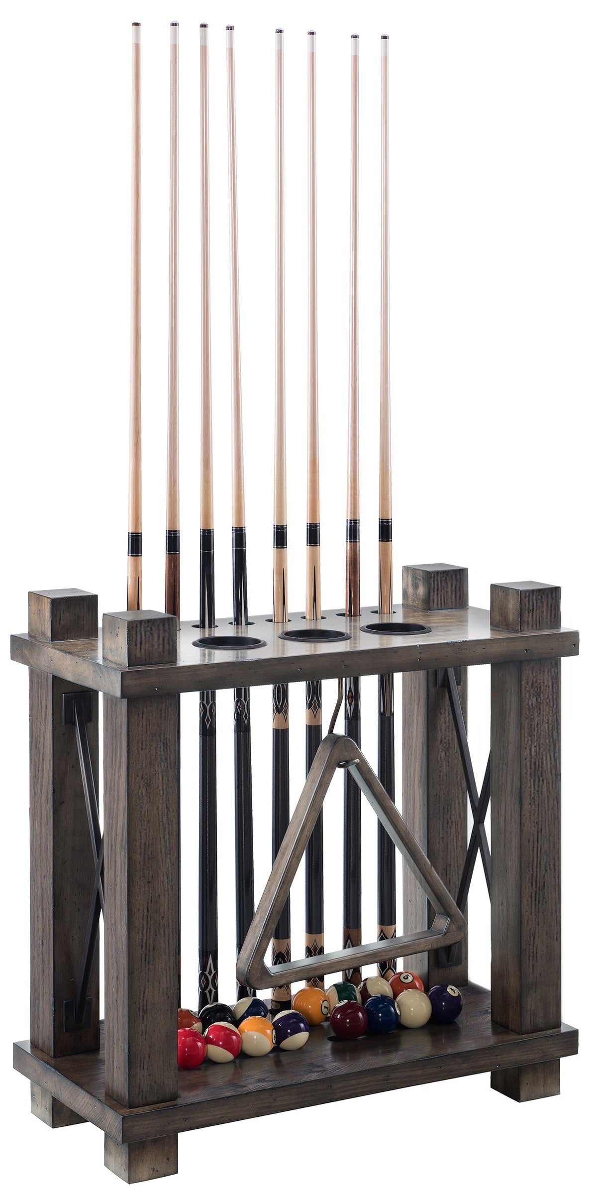 Legacy Harpeth Floor Cue Rack - Whiskey Barrel Finish