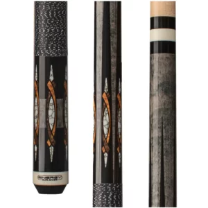 Energy By Players Grey Stained Maple Sneaky Pete Cue with Black White Linen Wrap