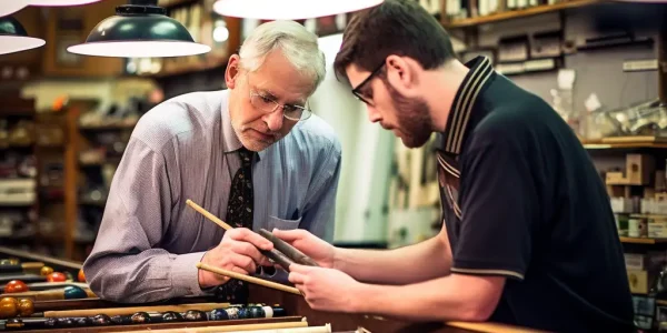 A quaint billiard store consultation